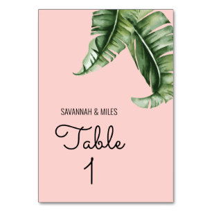 Midcentury Modern Banana Leaf  Table Number