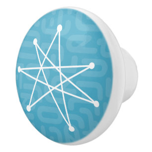 Midcentury Modern Christmas Atomic MCM MOD Star C Ceramic Knob