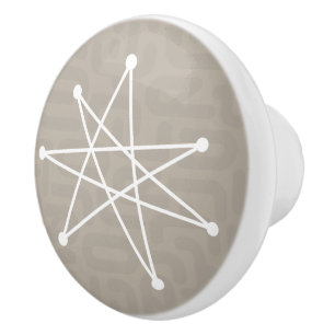 Midcentury Modern Christmas Atomic MCM MOD Star Ceramic Knob
