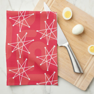 Midcentury Modern Christmas Atomic MCM MOD Star    Tea Towel