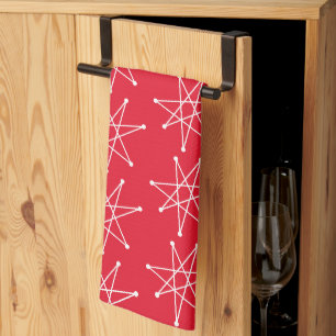 Midcentury Modern Christmas Atomic MCM MOD Star Tea Towel