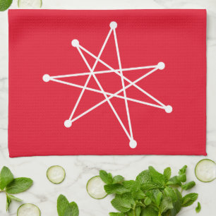 Midcentury Modern Christmas Atomic MCM MOD Star   Tea Towel