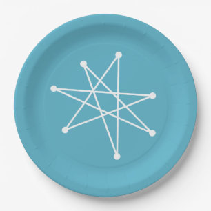 Midcentury Modern Christmas Atomic Starburst Star Paper Plate