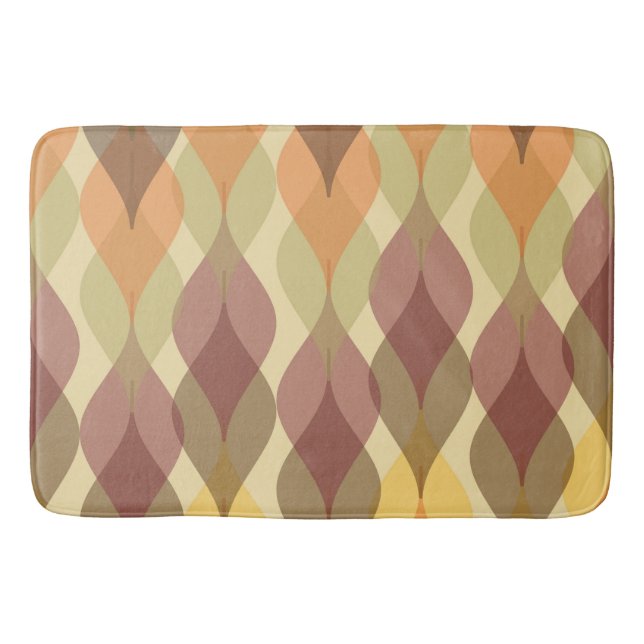 Midcentury Modern Flames Art Bath Mat (Front)