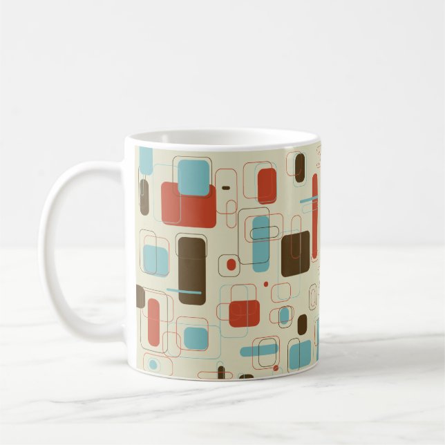Midcentury Modern Geometric Print Coffee Mug (Left)
