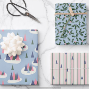 Midcentury Modern Holiday Wrapping Paper Sheet