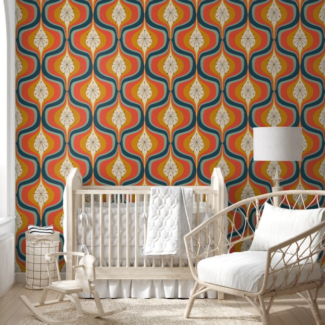 Midcentury Modern Ogee Wallpaper (Kids)