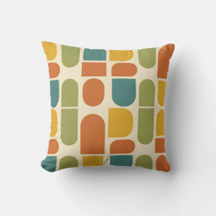 Midcentury Modern Organic Shapes Pattern Cushion