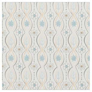 Midcentury Modern Pastel Floral Fabric