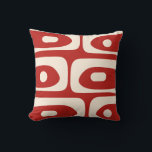 Midcentury Modern Piquet Abstract Red and Cream Cushion<br><div class="desc">Midcentury Modern Piquet Abstract Red and Cream Pattern. Minimalist retro vintage mid-century mod aesthetic. Bold mid mod modernist colours. By Kierkegaard Design Studio.</div>