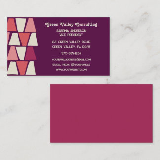 Midcentury Modern Purple Pink Geometric Print  Business Card