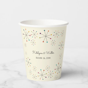 Midcentury Modern Retro Vintage Style Wedding Paper Cups