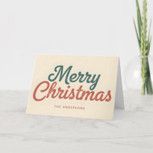 Midcentury Modern Script Merry Christmas Holiday Card
