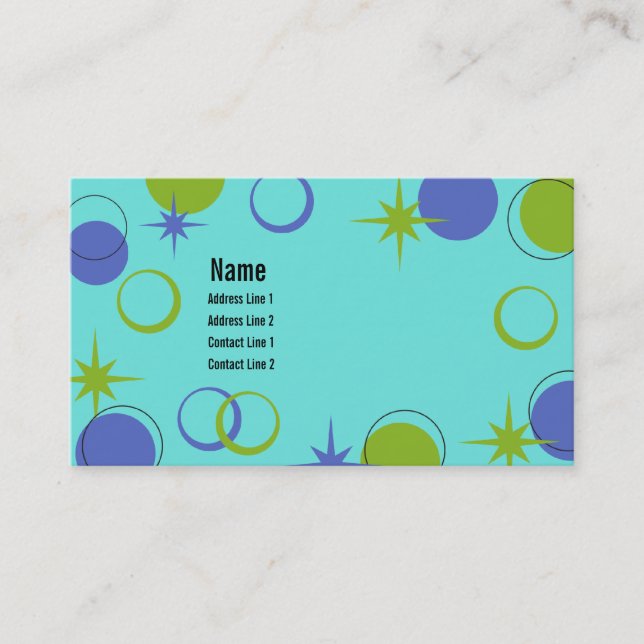 Midcentury Modern Shapes Business Card (Front)