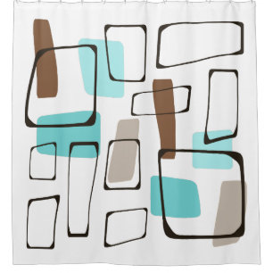 Midcentury Modern Shapes Shower Curtain