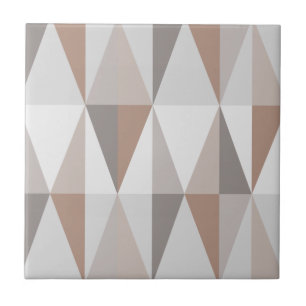 MidCentury Modern Triangles Brown Ceramic Tile