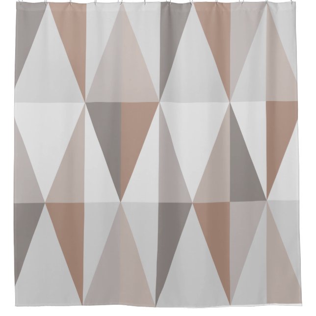 MidCentury Modern Triangles Brown Shower Curtain (Front)