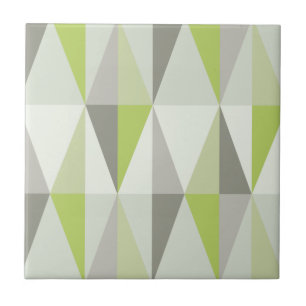MidCentury Modern Triangles Chartreuse Ceramic Tile