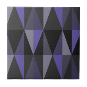 MidCentury Modern Triangles Dark Indigo Ceramic Tile