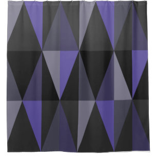 MidCentury Modern Triangles Dark Indigo Shower Curtain