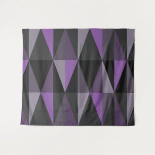 MidCentury Modern Triangles Dark Violet Tapestry