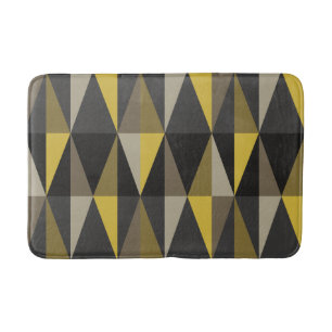 MidCentury Modern Triangles Dark Yellow Bath Mat