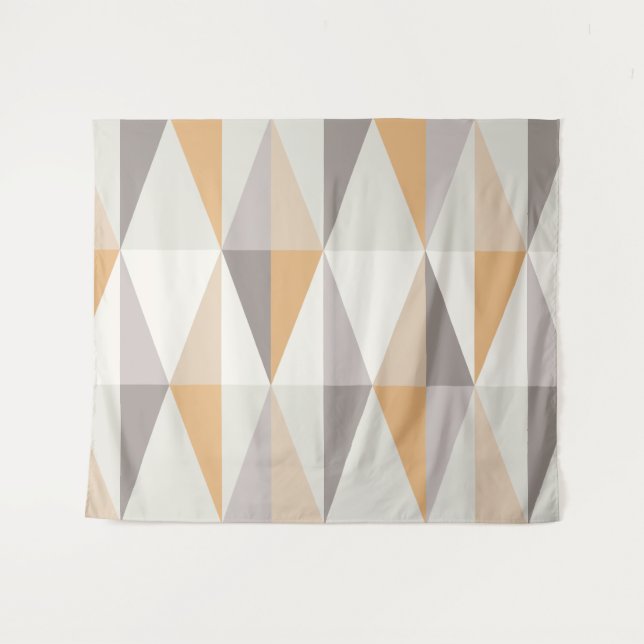 MidCentury Modern Triangles Orange Tapestry (Front (Horizontal))