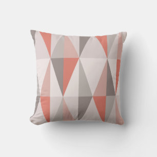 MidCentury Modern Triangles Salmon Pink Cushion