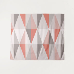 MidCentury Modern Triangles Salmon Pink Tapestry