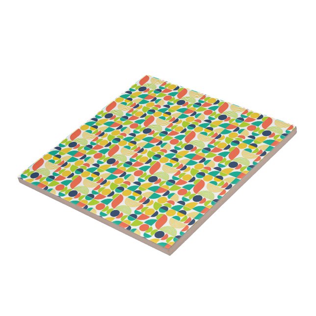 MidCentury Modern Vintage Retro Abstract Art  Ceramic Tile (Side)