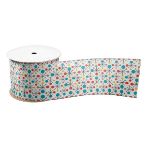 MidCentury Modern Vintage Retro Abstract Art Satin Ribbon
