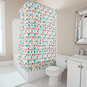 MidCentury Modern Vintage Retro Abstract Art Shower Curtain