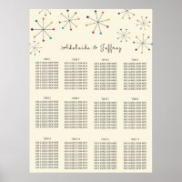 Midcentury Modern Vintage Style Seating Chart