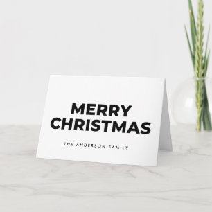 Midcentury Monochrome Script Merry Christmas Holiday Card