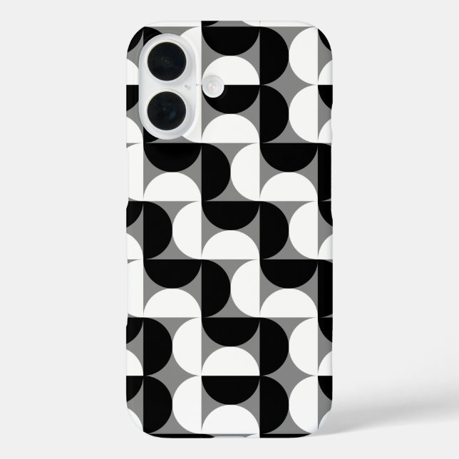 Midcentury Pattern Bowls Black White Case-Mate iPhone Case (Back)