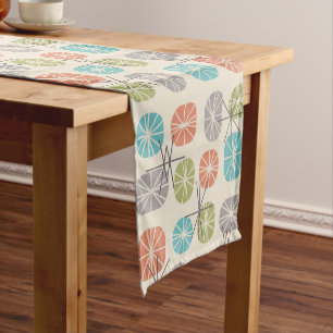 Midcentury Pattern Oblongs Colourful Multicolored Short Table Runner