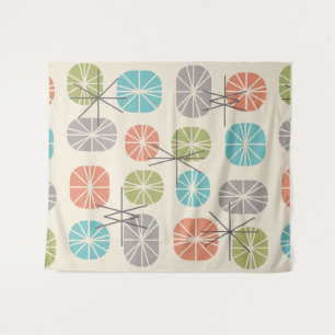 Midcentury Pattern Oblongs Colourful Multicolored Tapestry