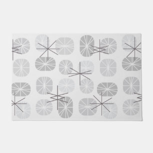 Midcentury Pattern Oblongs Light Grey Doormat