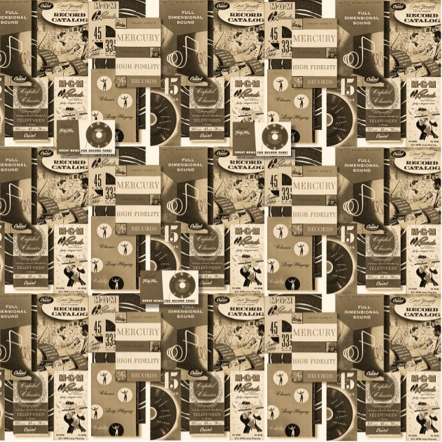 MIDCENTURY RECORD ADVERTISING WRAPPING PAPER (Creator Uploaded)