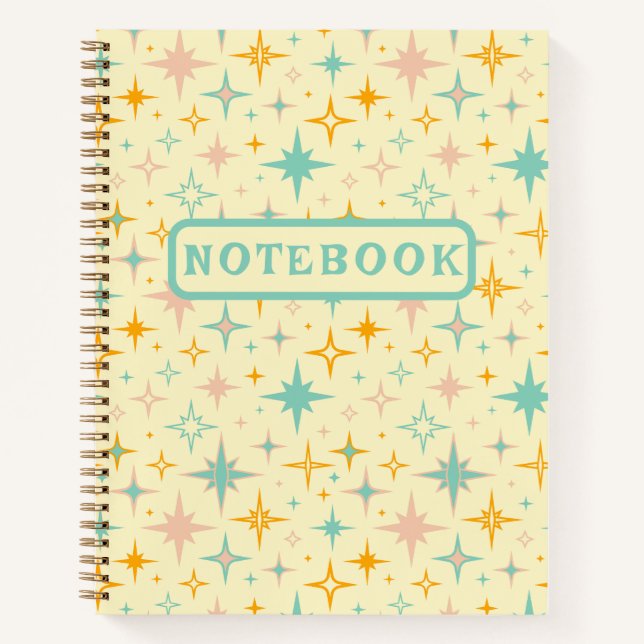 Midcentury Retro Design Stars  Notebook (Front)