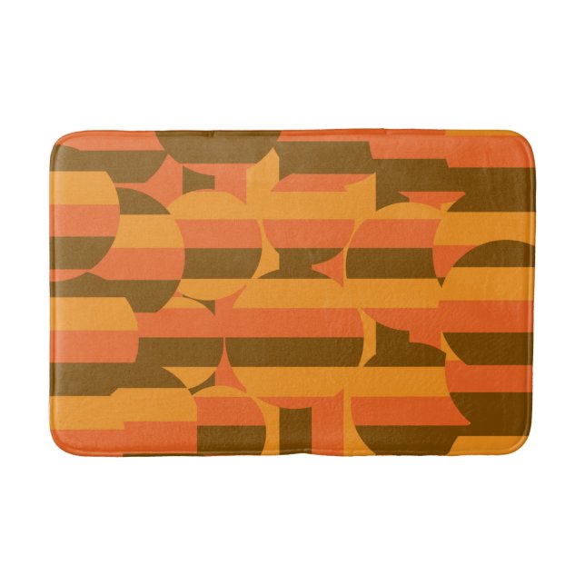 midcentury retro groovy 70s geometric art bath mat (Front)