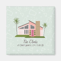 Midcentury Retro Pink House Address