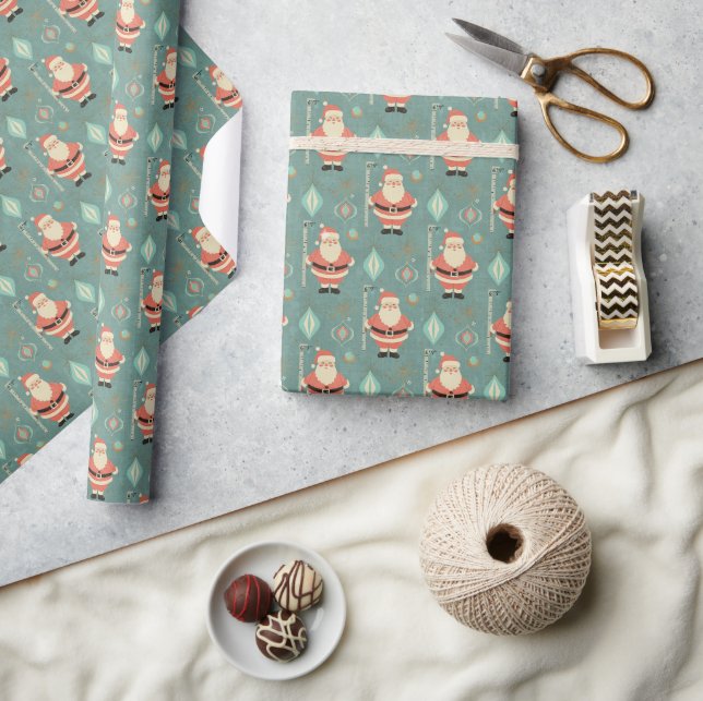Midcentury Santa 6-7 Meme Retro Wrapping Paper (Crafts)