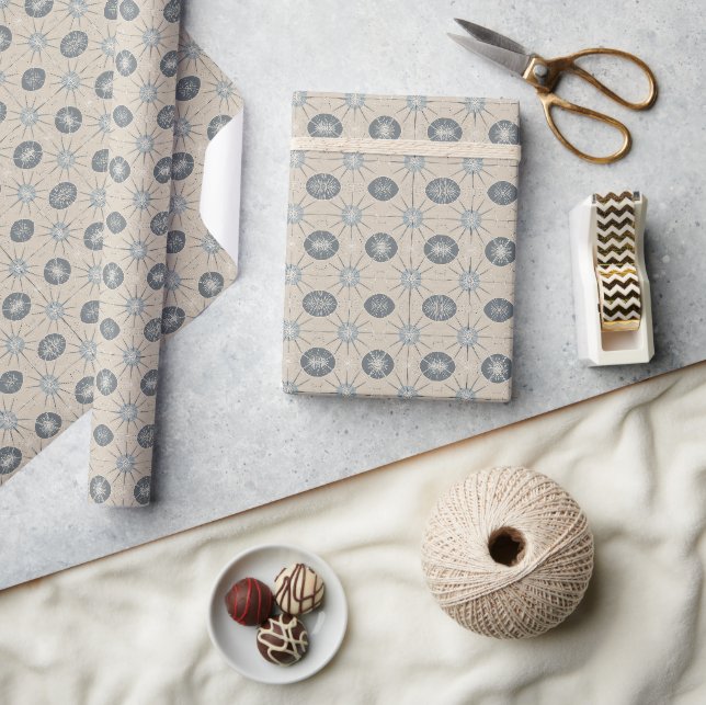 Midcentury Snowfall Retro Atomic Holiday  Wrapping Paper (Crafts)