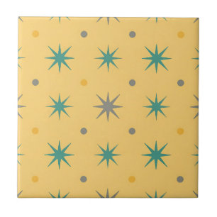 Midcentury Starburst Seamless Pattern Ceramic Tile