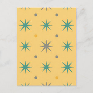 Midcentury Starburst Seamless Pattern Postcard