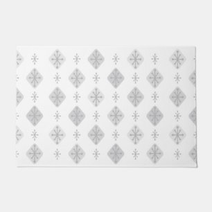 Midcentury Starbursts Diamonds Light Grey Doormat