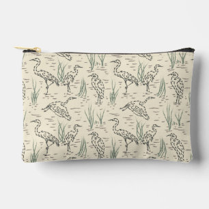 Midday Egrets - Along the River - birds pattern. Accessory Pouch