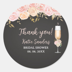 Midday Mimosa Bridal Shower Opulent Blooms Classic Round Sticker