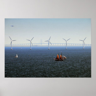 Middelgrunden Wind Farm, Oresund, Denmark Poster